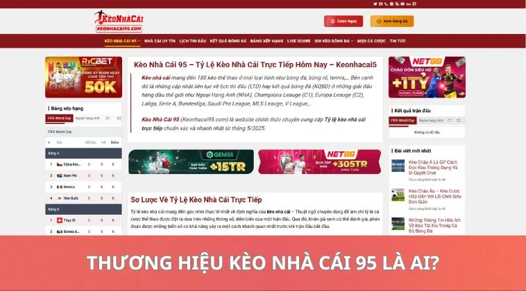 Kèo Nhà Cái 95 Parchedsnacks.co - Tỷ Lệ Kèo Nhà Cái Trực Tiếp Hôm Nay - Keonhacai5 1 Thương hiệu kèo nhà cái 95 là ai?
